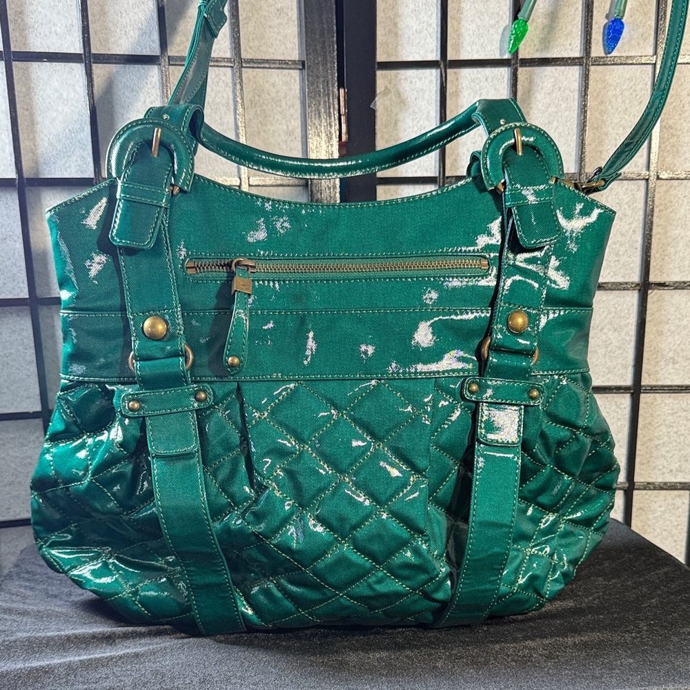 MAXX  New York Jewel Green Quilted Women's Hobo Style Bag